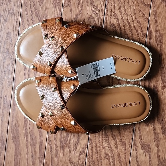 NWT Lane Bryant Cognac Espadrilles Size 8W - Picture 4 of 8